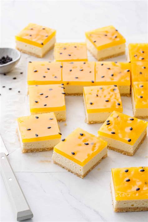 Passionfruit Cheesecake Bars Love And Olive Oil