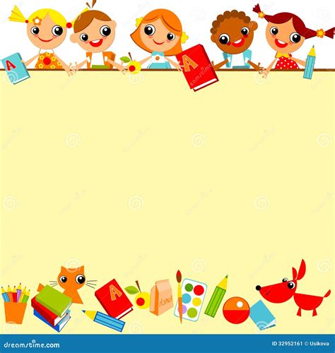 School Childrens Background Stock Vector Image 32952161