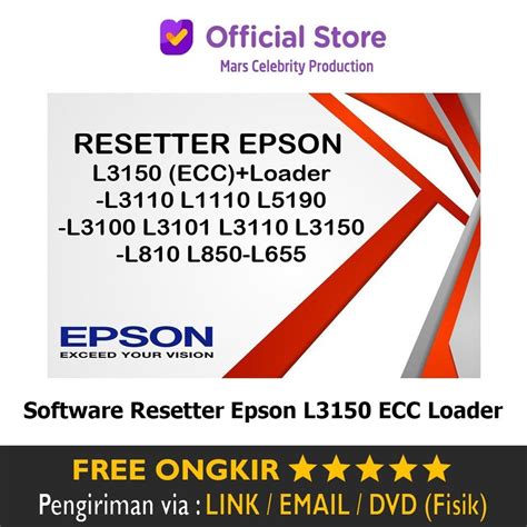 Jual Program Resetter Epson L3150 ECC Loader L3110 L1110 L5190 L3100