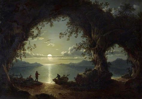 Sebastian Pether 1790 1844 Attributed To A Moonlit Bay With