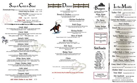 Menu at White Horse Tavern pub & bar, Flint