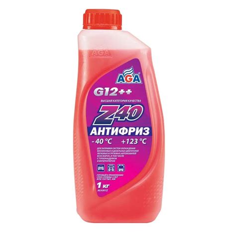Антифриз AGA-Z40 красный -40C - 1 литр купить на OZON по низкой цене ...