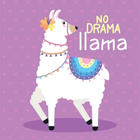 No Drama Llama Lettering 11251708 Vector Art At Vecteezy