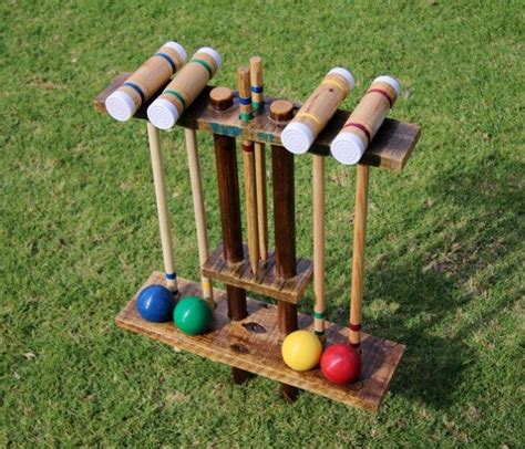 Diy Croquet Lawn Game Mallet Stand Lawn Games Diy Yard Games