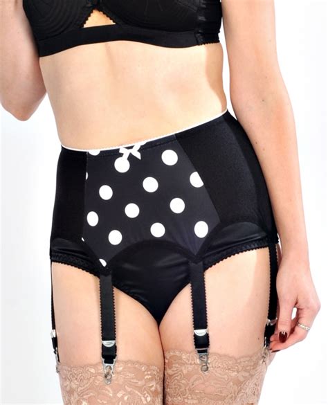 003 6 STRAP POLKA DOT SUSPENDER BELT Revival Lingerie