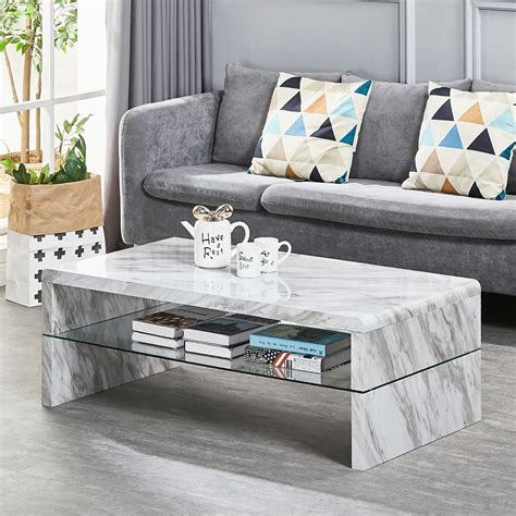 MDF Living Room Home Furniture Italian Luxury Design Marble Top Glass Tea Coffee Table Basic ...