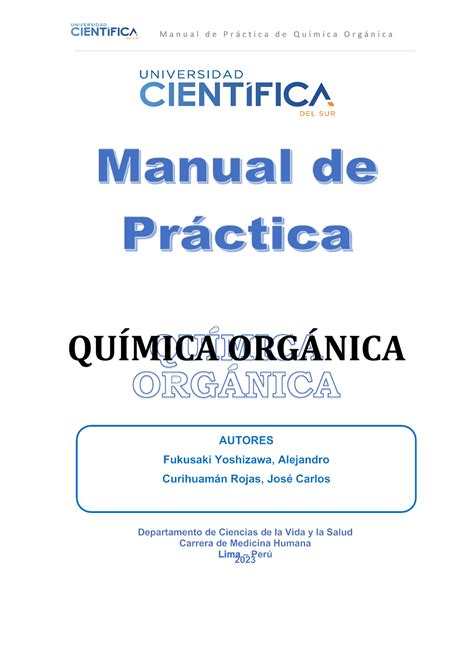 Gu A De Laboratorio Qu Mica Org Nica Ii M A N U A L D E P R