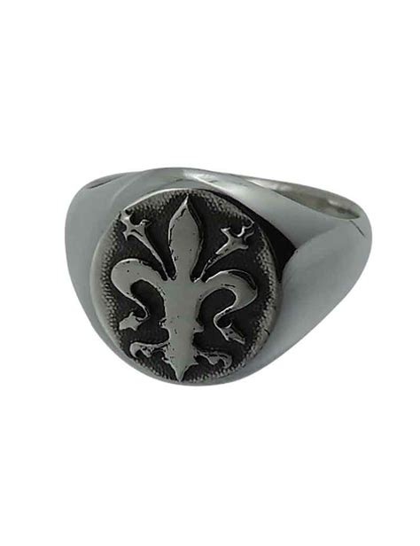 Arfasatti Sterling Silver Chevalier Pinky Ring Fleur De Lis Hand