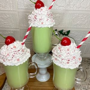 Faux Christmas Milkshake, Faux Milkshake, Christmas Tiered Tray Decor ...