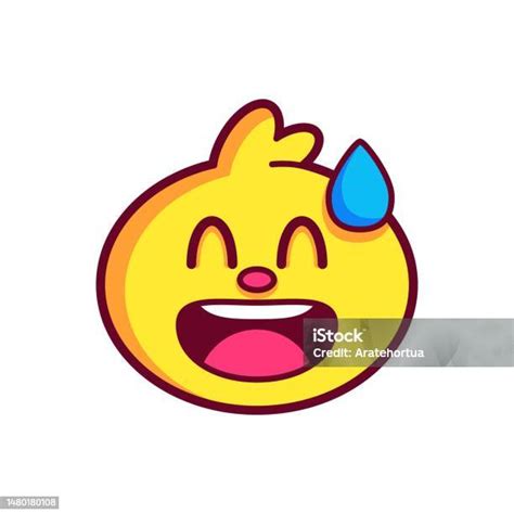 Vector Cartoon Chill Face Emoji Isolated Stock Illustration - Download ...