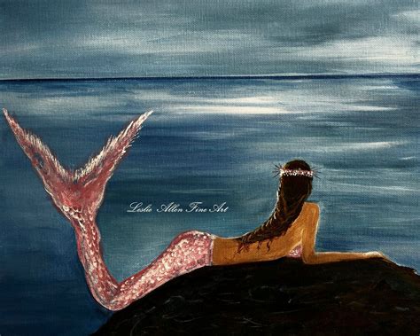 Ocean Pink Seascape Fantasy Magical Art Print Moonlights Glow