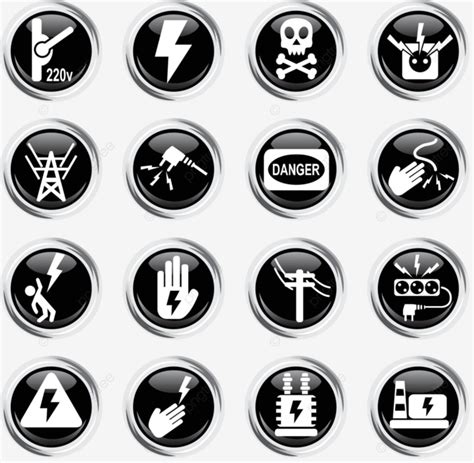 High Voltage Icon Set Renewable Wire Wind Turbine Vector Renewable