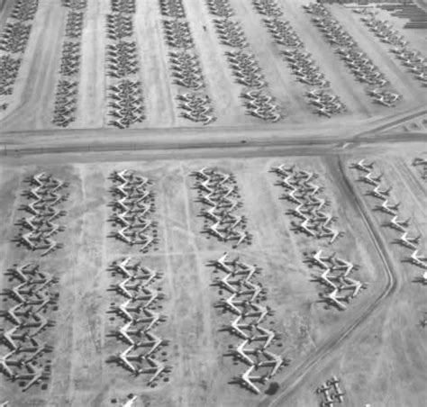 Aerial view of Boeing B-47 Stratojets at Davis-Monthan AFB awaiting ...