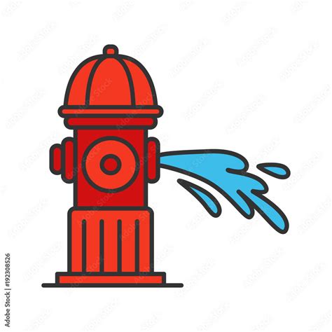 Fire Hydrant Gushing Water Color Icon Stock Vector Adobe Stock