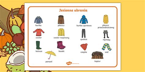 Autumn Clothes Word Mat Polish Polish Teacher Made