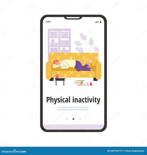 Physical Inactivity Onboarding Mobile App Screen Flat Vector