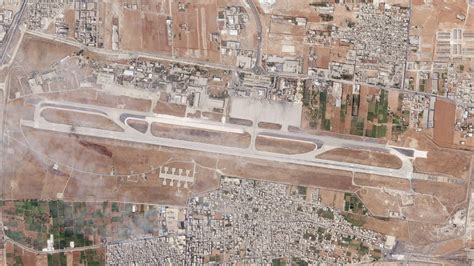 Satellite Image Israel Attack Damaged Syrian Airport Runway Ap News