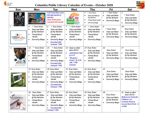 COLUMBIA SPY: Columbia Public Library Calendar of Events - October 2020