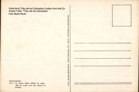 Indian From The Colorado Tribe Ecuador Risque Nude Postcard
