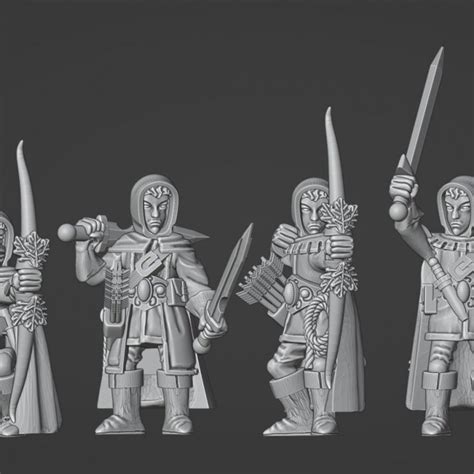 3D Printable Wood Elf Waywatchers By Ystlund Miniatures