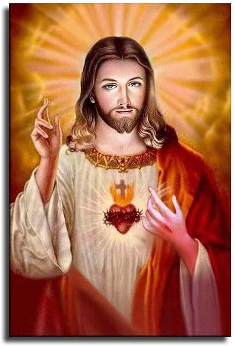 Sacred Heart Of Jesus Poster Divine Mercy Picture Print Canvas Wall Art