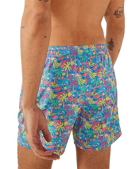 Chubbies Men S The Tropical Bunches Quick Dry 5 1 2 Swim Trunks With Boxer Brief Liner Macy S