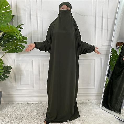 Ramadan Eid Prayer Garment Muslim Dress Women Abaya Dubai Jilbab Khimar