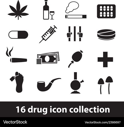 Drug icons Royalty Free Vector Image - VectorStock