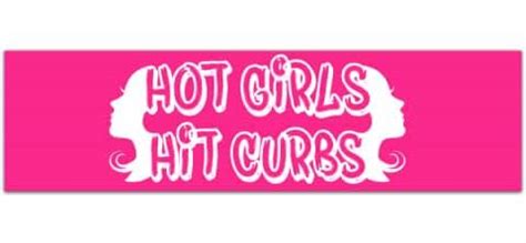 Amazon Hot Girls Hit Curbs Vinyl Bumper Sticker Water Bottle