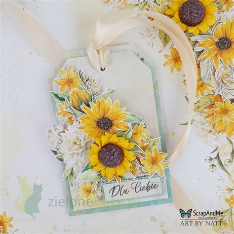 Zestaw Papier W X Scrapandme Sunflowers Zielonekoty Pl