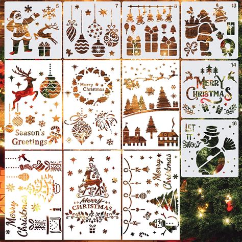 Pcs Christmas Stencils For Crafts Reusable Stencils And Templates