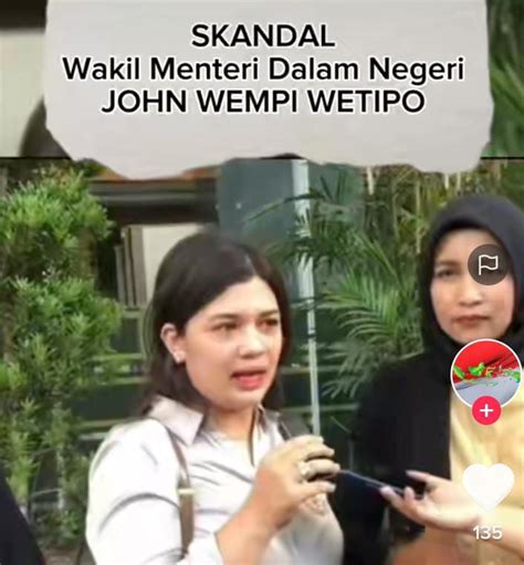 Video Viral Seorang Wanita Mengaku Punya Anak Dari Wamendagri John