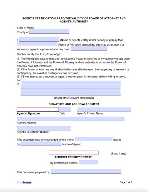 Free Maine Durable Financial Power Of Attorney Form Pdf Word