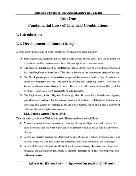 Pdf Fundamentals Of Inorganic Chemistry Lecture Note