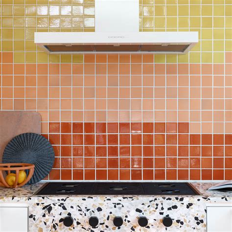 Aker Interiors Ombre Mosaic Backsplash Fireclay Tile Fireclay Tile