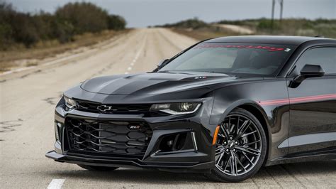 Chevrolet Camaro Black Close Up Muscle Car Hennessey