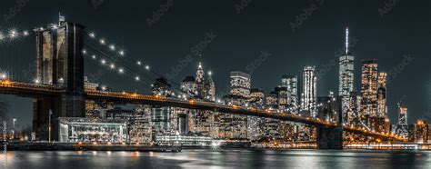 brooklyn bridge night exposure Stock Photo | Adobe Stock