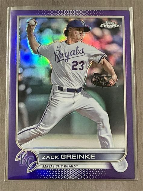 Zack Greinke 2022 Topps Chrome PURPLE Refractor SP Parallel Card KC