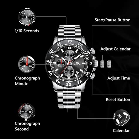 Megalith Reloj De Pulsera Anal Gico De Cuarzo Para Hombre De Acero