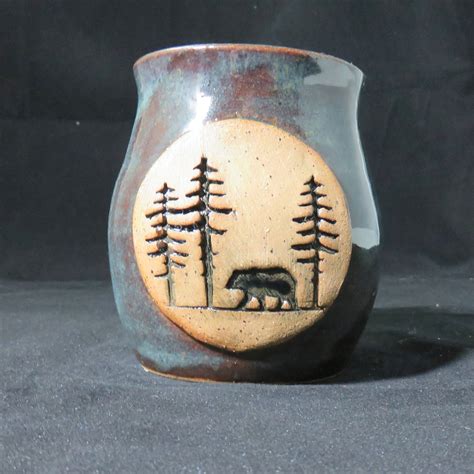 Green Handmade Ceramic Pottery Mug Oz Coffee Mug Outdoorsman Mug