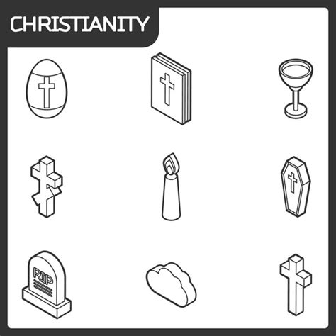 Colored Christianity Icons Pattern Stock Vector Image By ©netkoff