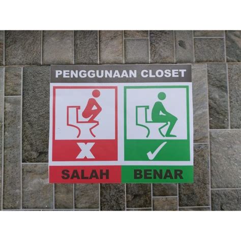 Jual Sign Stiker Penggunaan Kloset Toilet Duduk Kota Surabaya