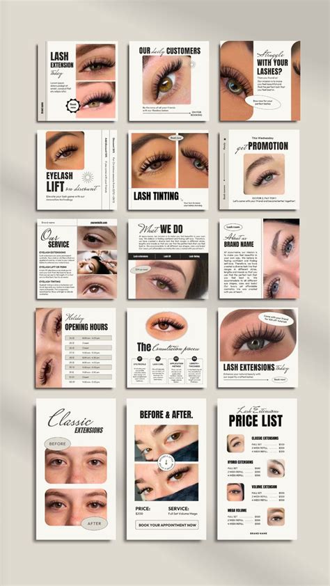 Lash Tech Instagram Templates Lash Tech Posts Lash Tech Social