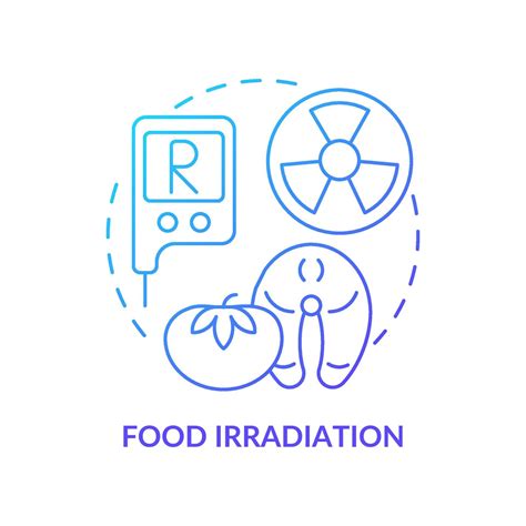 Icono de concepto de gradiente azul de irradiación de alimentos