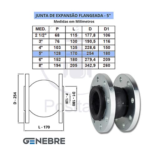 Junta de Expansão Flangeada 5 amortecedor de vibração flange ANSI