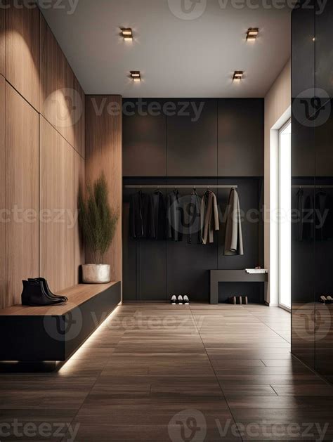 Entrance with all wall shoe cabinet, AI Generated 28574073 Stock Photo ...