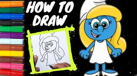 The Smurfs How To Draw Smurfette Easy Tutorial Youtube