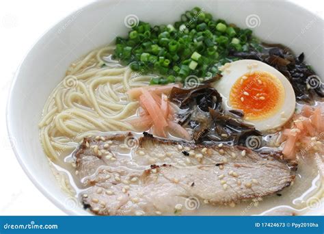 Tonkotsu Pork Bone Broth Ramen Noodles Japanese Stock Image Image Of Toppings Chashu 17424673