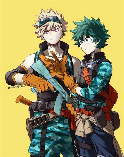 Izuku Midoriya And Katsuki Bakugo My Hero Academia Fanart Manga ...