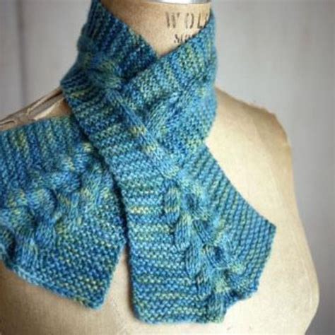 Cabled Keyhole Scarf Knitting Pattern By Anne Hanson Knitting